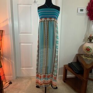 Flying Tomato Boho Tiered Halter Summer Maxi Dress Size XS